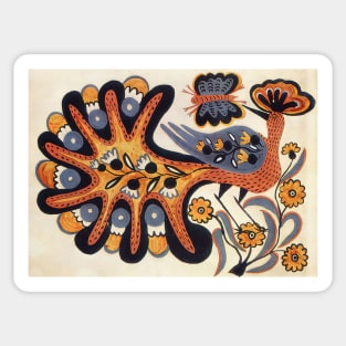 Maria Primachenko - fairy bird peacock 1936 Sticker